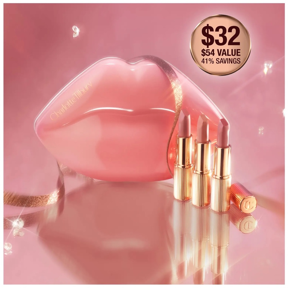 Charlotte Tilbury Iconic Hollywood Mini Lip Trio in Tin - $54 Value - Brand New - Picture 4 of 8